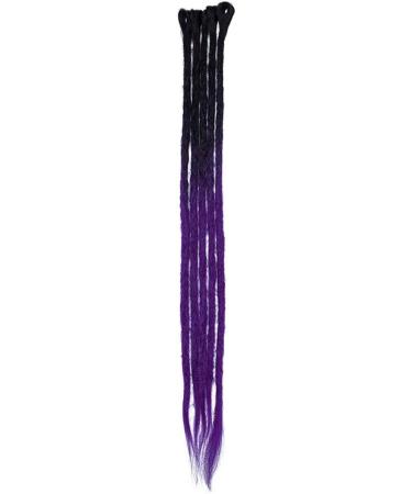 Silk-co Dreadlocks Braiding Hair Extensions All Human Handmade Ombre 24 inch Crochet Braids Reggae Hip-Hop Hairpiece Handmade for Braiding Black-Dark Purple  - Buy Online on SooperMarket.com