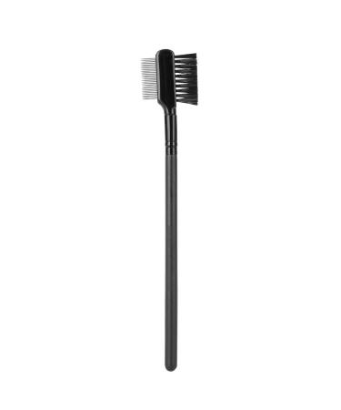 Eyebrow Extension Comb Double Head Eyelash Eyebrow Brush Comb Stainless Steel Comb Needle Wood Long Handle