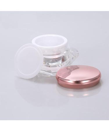 Zeoabsy 12 Pcs Transparent Acrylic Diamond 10ml Cream Cans with Pink Screw Cap - Perfect for Lotion Nail Art and Lip Balm | International Shipping - Buy Online on SooperMarket.com
