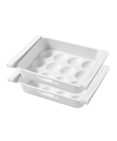 KOMBIUDA 2pcs box White for Type Refrigerator Home Storage Household Container Fruit Multi-purpose Drawer