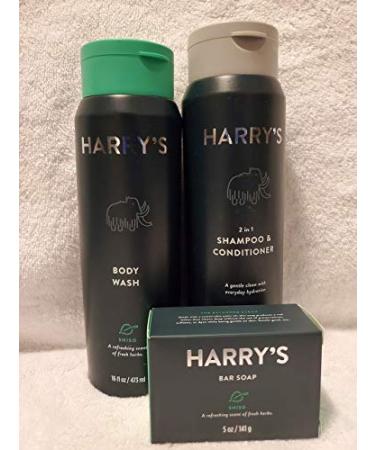Men's Grooming Set  Harry's Shampoo 14 Oz  Body Wash 16 Oz  and Bar Soap 5 Oz (Shiso)