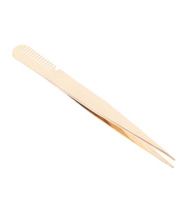 Gogogmee Eyelash Tweezers Eyelash Clamp Lash Tweezers with Comb Metal Lash Tweezers Lash Clamp Tweezers Eye Lash Tweezers for Women Eyebrow Tweezers with Comb Beauty Tools Tweezers for Men