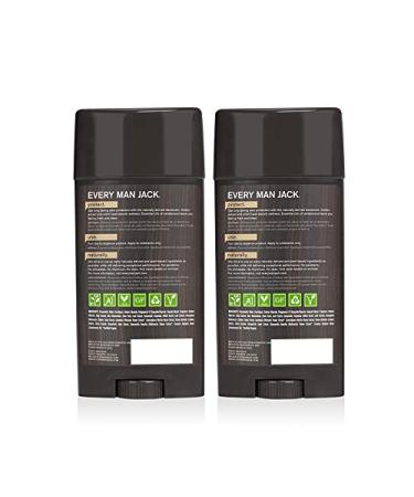 Every Man Jack Sandalwood Natural Deodorant Twin Pack - 3oz x 2 Sticks | Aluminum-Free, Paraben-Free, Phthalate-Free, Dye-Free | Certified Cruelty-Free Formula - Buy Online on SooperMarket.com
