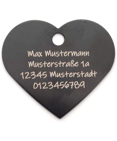 Buy Heart Pet Aluminum for Dogs & Cats - Engraving Colors & Fastening Ring - Light & Robust (Black) - International Shipping - Buy Online on SooperMarket.com