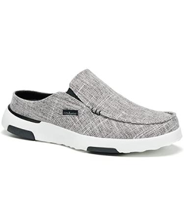 OrthoComfoot Men's Loafers & Slip-ons Plantar Fasciitis Foot and Heel Pain Relief Orthopedic Casual Slippers Diabetic Bunions Boat Shoes 8 W4-light Grey