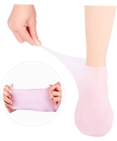 minkissy 2 Pairs Sock Tableware Sucker Moisturizing Heel Sleeves Spa Silicone Gel Skin Protect Soles Exfoliating Essential Oil Moisturizing Cotton Moisture Cream Women's Sebs Pink Vitality - Buy Online on SooperMarket.com