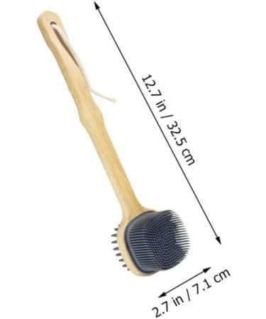 FRCOLOR Loofah Handle Back Scrubber - Silicone Brush for Exfoliation & Massage - Buy Online on SooperMarket.com