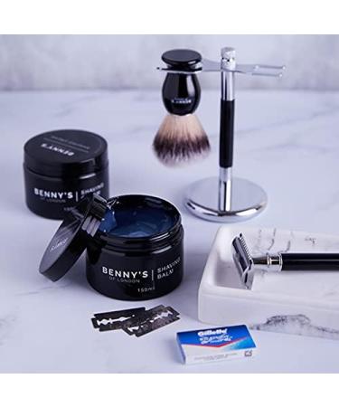 Shaving Brush | Free Travel Case | BENNY'S | Luxury Brush | Gentle Exfoliator | Removes Dirt Dead Skin and Reduce Blemishes | Men's Gift Idea | Creates The Best Shaving Cream Lather | Made in The UK - Buy Online on SooperMarket.com