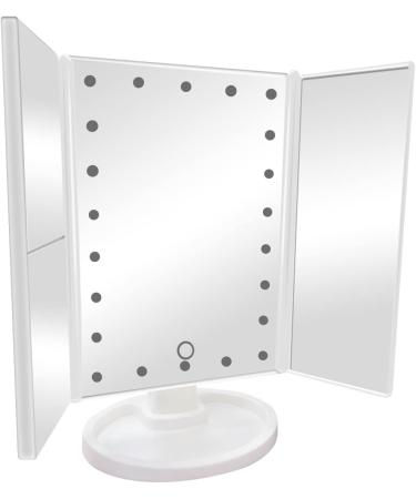 Buy From TV Trifold Makeup Mirror with LED Lights - Portable Vanity Mirror with 10x Magnification - Dimmable Lighted Mirror for Makeup and Grooming - Buy Online on SooperMarket.com