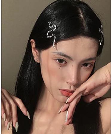 Silver Snake Hair Clips Set - Vintage Decorative Metal Barrettes for Women and Girls - 2pcs Punk Hair Pins for Thick and Thin Hair - Buy Online on SooperMarket.com
