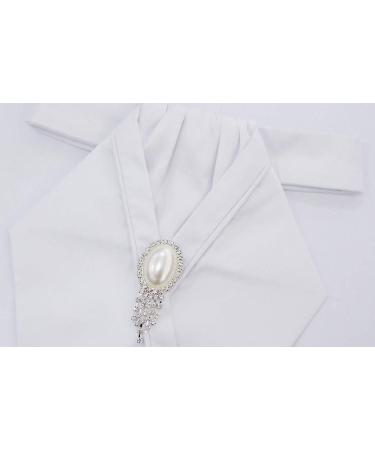 HR Farm Women's White Dressage Riding Stock Tie - Elegant Equestrian Accessory - Buy Online on SooperMarket.com