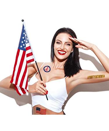 Terra Tattoos Fourth of July Temporary Tattoo Set - 75 Red White Blue & Metallic Designs - Buy Online on SooperMarket.com