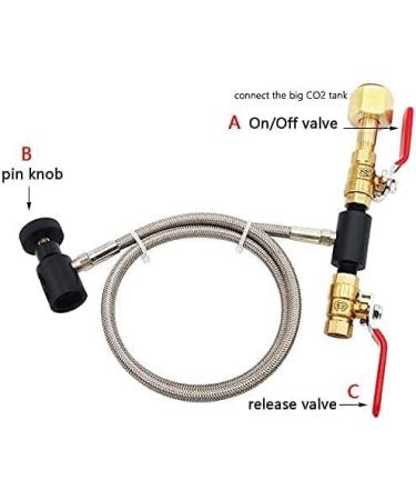 VaVoger Paintball CO2 Tank Refill Station - Stainless Steel Connector Hose for 12oz, 16oz, 20oz Tanks - Buy Online on SooperMarket.com