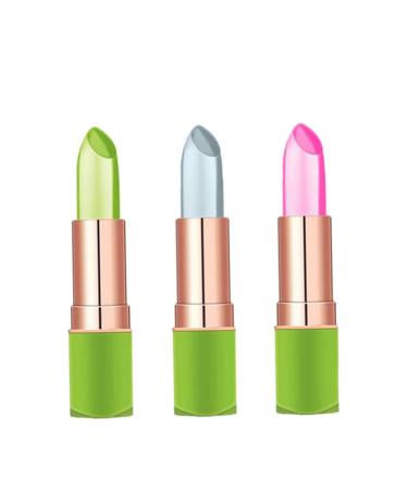 3pcs Aloe Vera Lipstick Long Lasting Nutritious Lip Balm Lips Moisturizer Magic Temperature Color Changing Lip Gloss