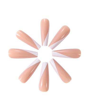 Brishow French Ballerina Acrylic Press-On Nails - Long Full Cover 24pcs for Women & Girls | International Shipping Available - Buy Online on SooperMarket.com