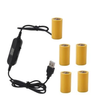 Reuse USB to C Battery with LED Voltmeter Replace 1-5pcs C Batteries