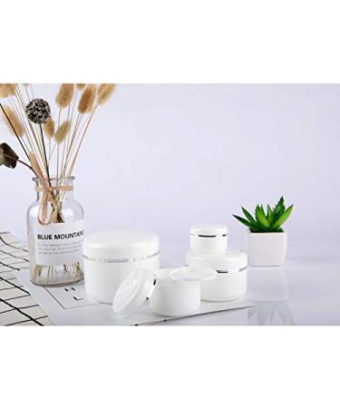 100ml Refillable Cosmetic Bottles with Dome Lid | White Silver Border Face Cream Lip Balm & Lotion Containers - International Shipping - Buy Online on SooperMarket.com