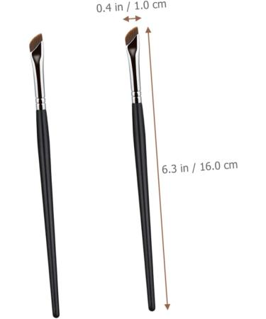WOONEKY 2pcs Eyebrow Brush Portable Eyeliner Brush Eye Shadow Brush Eyeliner Makeup Brush Makeup Tool Metal - Buy Online on SooperMarket.com