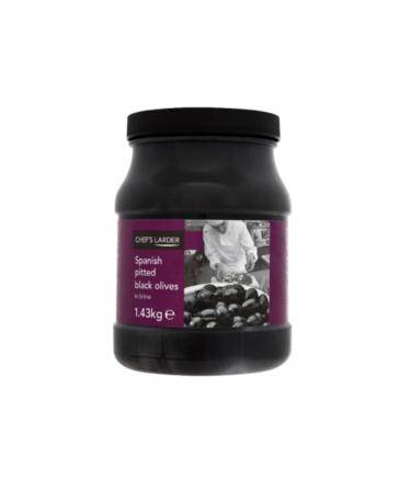 Chef's Larder Spanish Pitted Black Olives in Brine 1.43kg x 6