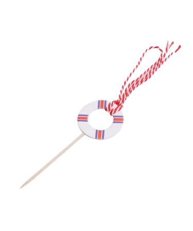 SWOOMEY 24pcs Nautical Cupcake Toppers Top Hat Nautical Theme Party Picks Nautical Cupcake Picks Nautical Cake Topper Birthday Nautical Topper With Line Ocean