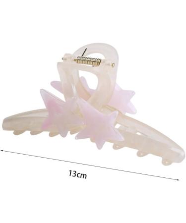 Vctitil Five-pointed Star Acrylic Hair Claws Hair Clips Ponytail Holders Shark Clip Barrettes Hair Accessories for Women Girl Thin Thick Hair(pink) - Buy Online on SooperMarket.com