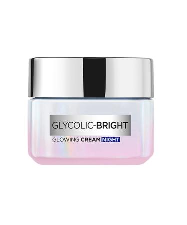 L'Oreal Paris Glycolic Bright Glowing Night Cream 50ml | Overnight Brightening Cream with Glycolic Acid that Visbily Minimizes Spots & Reveals Glowing skin