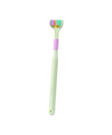 Triple toothbrush - ultra -fine toothbrush with soft bristles Macaron toothbrush with soft bristles for the whole family adults children special needs autistic cypreason green
