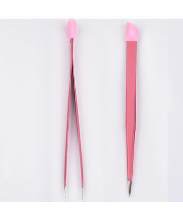 Nail Tweezers Double Sided Nail Art Sticker Silicone Press Rhinestone Picker Nippers Pink Brushes - Buy Online on SooperMarket.com