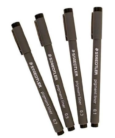 STAEDTLER Pigment Liner 4 Pieces UP  Black (308 A6 WP403) 1