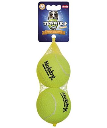 Nobby Tennis Ball with Squeaker L: 8.5 cm 1 Net (1 x 2 pieces) Plain Large