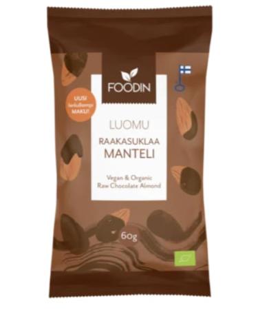 Foodin Raw Chocolate Almond Organic 60 g Pack of 8