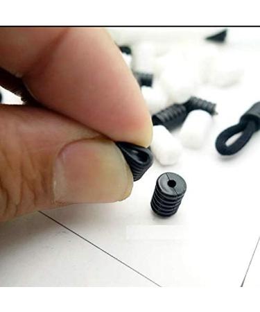 Penta Angel Cord Locks Toggles 100Pcs Black & White Silicone Adjustable Non Slip Stopper - Soft Plastic Round Elastic Buckle for Drawstring Rope - Buy Online on SooperMarket.com