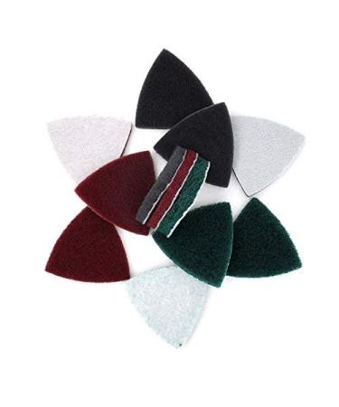 Multi-Purpose Triangle Scouring Pad 90x90x90mm Industrial Heavy Duty Nylon Cleaning Cloth 240 to 800 Grit Hook and Loop (Pack of 15)
