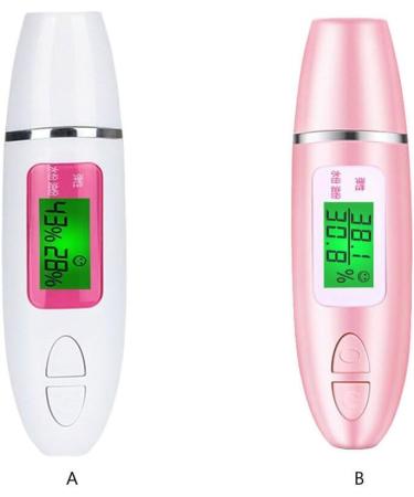 Dajidafu LCD Digital Skin Oil Moisture Tester Battery Operated Facial Care Detector Portable Home Beauty Device for Women White - Buy Online on SooperMarket.com