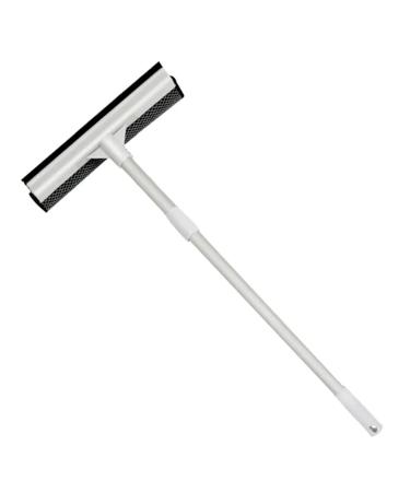 Glass Wiper Window Cleaning Brush Bathroom Mirror Car Cleaning Tool Sliding Door Shower Glass Door Adjustable Long Handle White