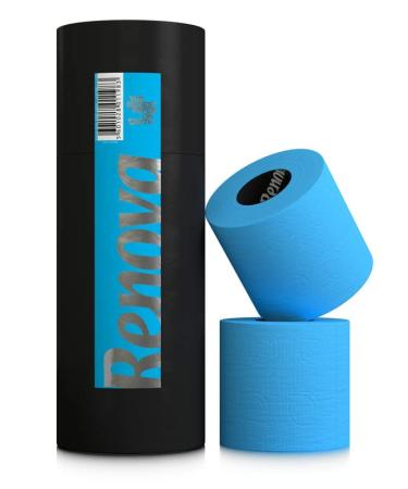 Gifts Colorful colored toilet paper - Contents 3 rolls - luxury roll - 3 -layer - Renova - soft - original - toilet paper - Available in blue green red orange pink yellow black (blue)