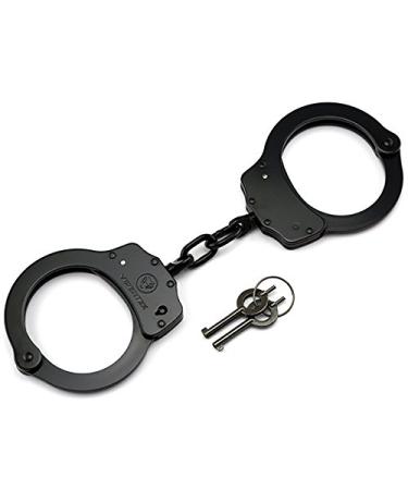 VIPERTEK Double Lock Steel Police Edition Professional Grade Handcuffs (Black)