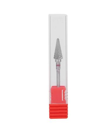 Nail Drill Bit Cone Nail Drill Bit Manicure Drill Bit Cuticle Cone Bit Electric Pedicure Manicure Grinding Head Nail Polishing Tungsten Steel Nail Art Cone Drill Bits for Nails Home Salon(Red label)