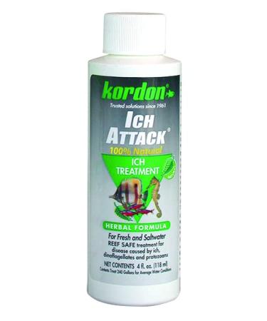 Kordon #39444 Ich Attack-Ich Treatment for Aquarium, 4-Ounce