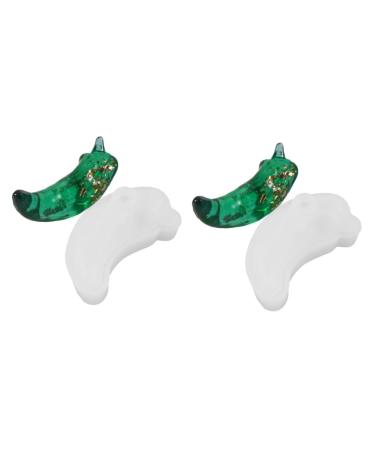 STOBOK 2 Pcs Green Pepper Mold Toilet Diy Resin Casting Chili 3d Crystal Tray White Whitex2pcs 8.5X3.8X1.7CMx2pcs