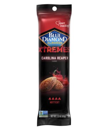 Blue Diamond Almonds, XTREMES Carolina Reaper Spicy Snack Nuts, 1.5oz Tube, Pack of 12 Carolina Reaper 1.5 Ounce (Pack of 12)