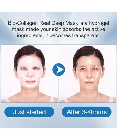 Bio-Collagen Deep Mask Bio Collagen Face Mask Pure Collagen Films Korean Deep Hydrating Firming Overnight Hydrogel Mask Improve Moistur Elasticity and Wrinkle - Buy Online on SooperMarket.com