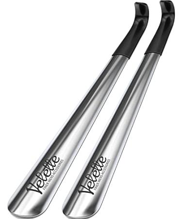 Velette Metal Shoe Horn - Shoe Horns for Seniors, Men, Women and Kids - Shoehorn Helper for Boots and Shoes Long+long