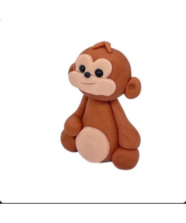 Personalised Monkey Cake Topper - Edible Fondant Safari Jungle Cupcake Decorations with an Edible Glue - Kids Birthday Supplies - Buy Online on SooperMarket.com