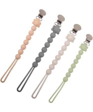 Kekafu Silicone Pacifier Clip for Baby Boys Girls - Beige Soothers Holder - Buy Online on SooperMarket.com