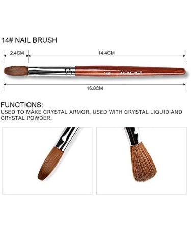 Alexnailart 4pcs Kolinsky Sable Acrylic Nail Brush Set - Red Wooden Handle, Manicure Design Pen for Acrylic Powder - Premium Quality - Buy Online on SooperMarket.com