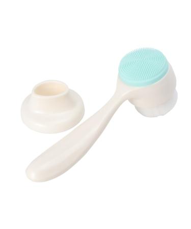 Gogogmee 1pc Face Brush Face Washing Brush Portable Facial Scrubber Makeup Remover Brush Face Exfoliating Brush Synthetic Brush Manual Skin Cleaner Facial Cleaning Skin Care Tool Abs White