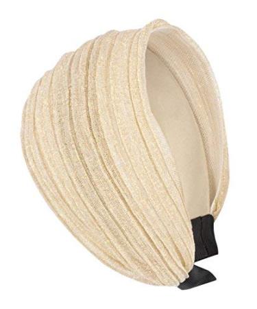 axy HR30A headband series 30A hair band with glitter threads ivory color