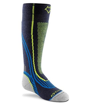 Fox River boys Snowpass Medium-weight Ski Snow Over-the-calf Socks Navy Medium