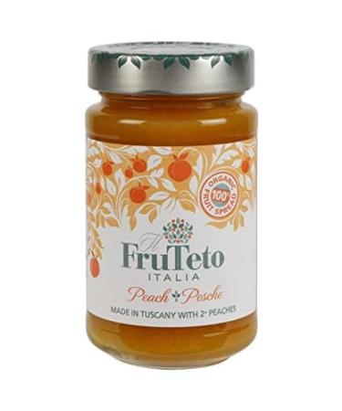 il FruTeto Italia 100% Peach organic fruit spread. PACK OF TWO JARS. 2 x 250g. MADE IN TUSCANY only with fruit. No Added Sugar. No Preservatives.